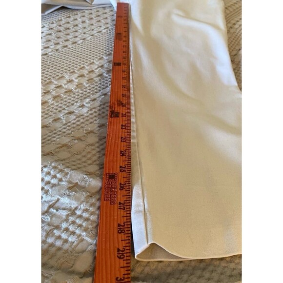 Talbots Signature Straight Pants Size 8 Cream 92% Cotton 8% Spandex Pockets - Picture 10 of 12